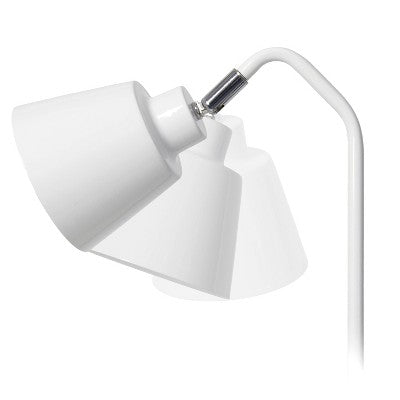 Simple Designs Sleek Essentials Adjustable Metal Desk Lamp White