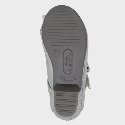 Toddler Girls' Disney Mary Jane Heels - Silver 6T: Adjustable Strap, Block Heel, Textured Outsole