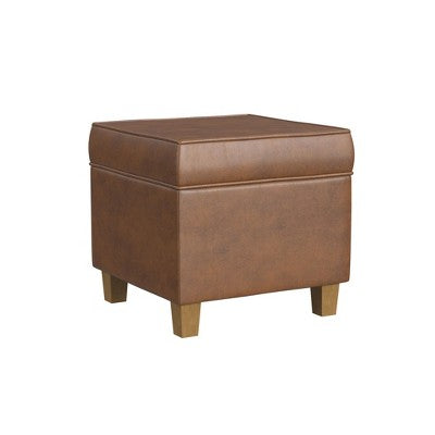 Cole Classics Square Storage Ottoman with Lift Off Top Brown - HomePop (LOCAL PICKUP ONLY)
