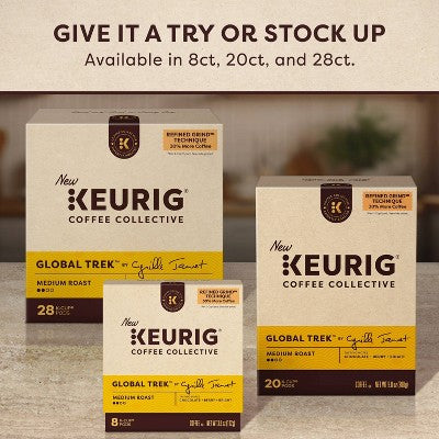 Keurig Coffee Collective Global Trek Medium Roast K-Cup Coffee Pods - 8ct: Arabica Beans, Chocolate, Berry Flavors (LOCAL PICKUP ONLY)