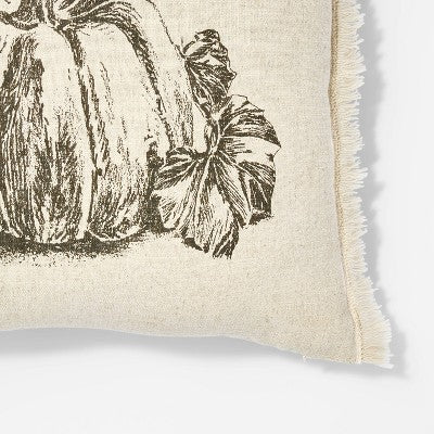 Printed Pumpkin Square Throw Pillow - Threshold designed with Studio McGee: Cotton & Linen, Zipper Closure, Indoor Use
