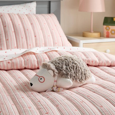 Hedgehog Kids' Mini Weighted Plush Throw Pillow White - Pillowfort