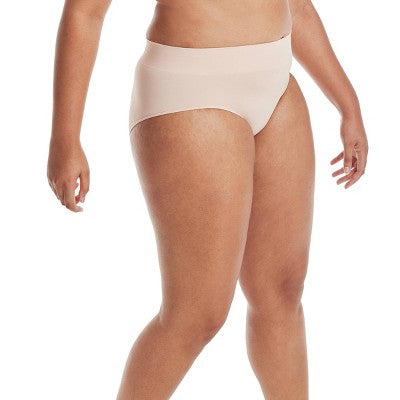 Hanes Premium Women's 3pk Smoothing Seamless Briefs Underwear - Basic Pack Beige/Light Brown/Black 7: Mid Rise Knit