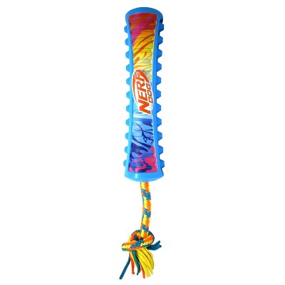 NERF 2.7 inch TPR Color Blast Squeak Stick with T-Shirt Rope Dog Toys