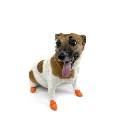 Pawz 12pc Rubber Dog Boots - Orange XS