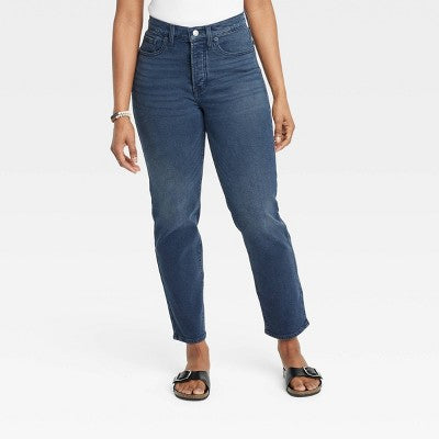 Women's Mid-Rise 80's Slim Fit Jeans - Universal Thread Dark Wash 4