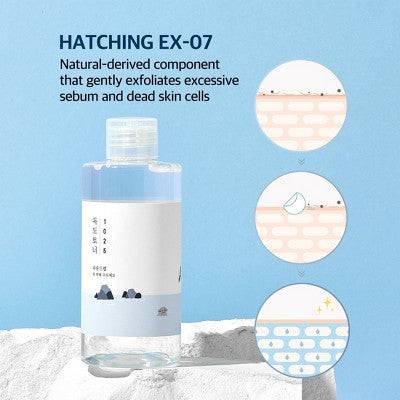Round Lab 1025 Dokdo Toner Korean Skincare for Skin Balancing and Gentle Exfoliation with Soft Finish - 200ml