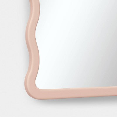 Wavy Over the Door Mirror Pink - Room Essentials (LOCAL PICKUP ONLY)