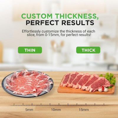 NutriChef Electric Meat Slicing Machine Precision Slicing for Meat, Cheese, and More – Efficient and Easy to Use