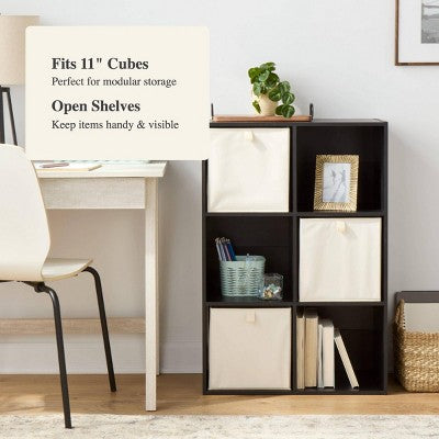 11" 6-Cube Book Shelf Black - Brightroom (LOCAL PICKUP ONLY)