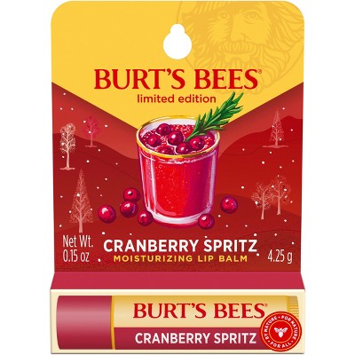 Burt's Bees Holiday Limited Edition Stocking Stuffer Moisturizing Lip Balm - Cranberry Spritz - 0.15oz