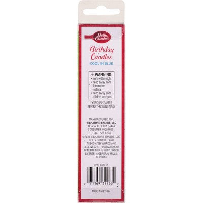Betty Crocker Premium Birthday Candles Cool in Blue Tall Pillars