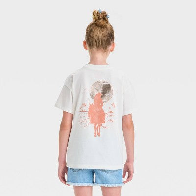 Girls' Oversized 'Cow Girl' Graphic T-Shirt Cat & Jack Cream M