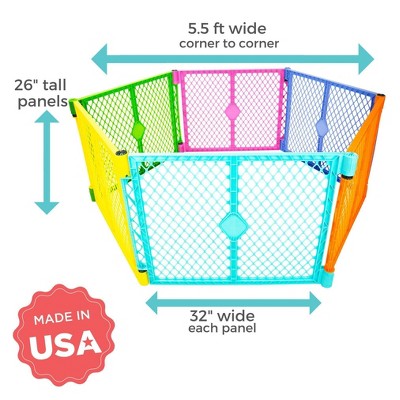 Toddleroo by North States Superyard Colorplay 6 Panel Freestanding Baby Playard - Bright (LOCAL PICKUP ONLY)
