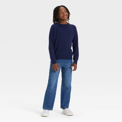 Boys' Solid Pullover Sweater - Cat & Jack Navy M
