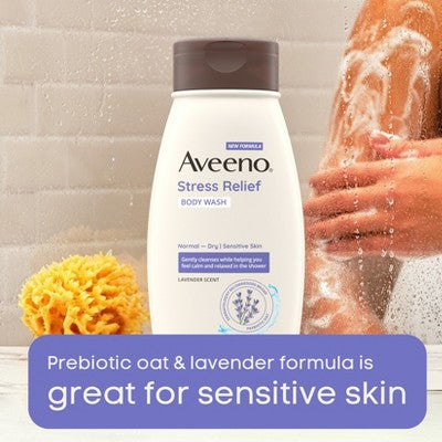 Aveeno Stress Relief Body Wash - Lavender - 12oz