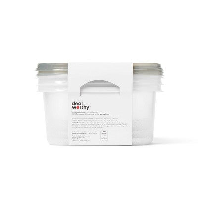 Snap & Store Medium Rectangle Food Storage Containers - 64 fl oz/3ct - Dealworthy