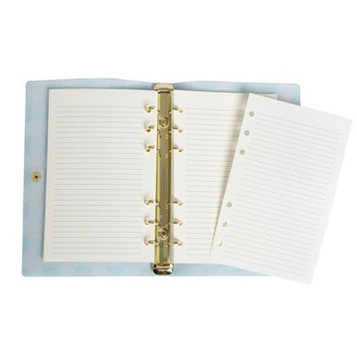 Pearhead 5.25"x7.25" Blue Gingham Refillable Journal 100 Page with Snap Closure