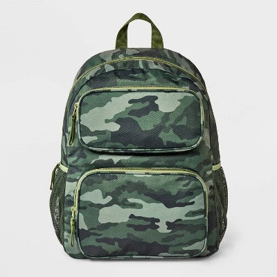 Boys' 16" Two Pocket Camo Backpack - Cat & Jack Green