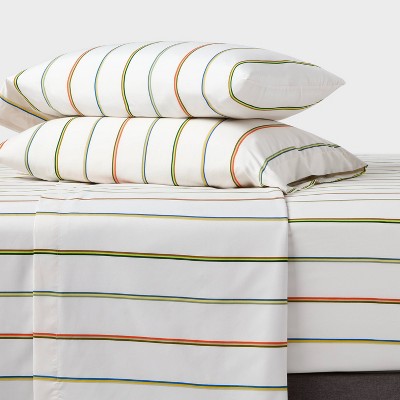 Twin/Twin XL Microfiber Sheet Set Multi Colored Striped - Room Essentials