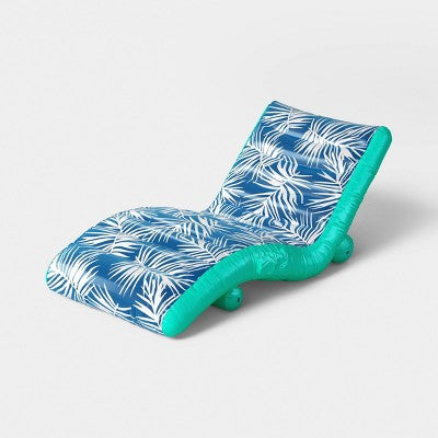 Chaise Lounge Solid Water Floats and Inflatables Pool Launger - Sun Squad New Palm
