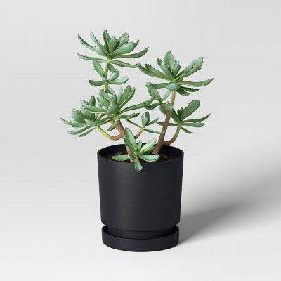 2pc Recycled Resin Indoor Outdoor Planter Pots Black 4"x4"x4" - Room Essentials