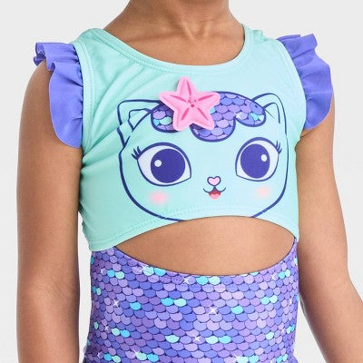 Toddler Girls' Gabby's Dollhouse One Piece Swimsuit - Purple 2T