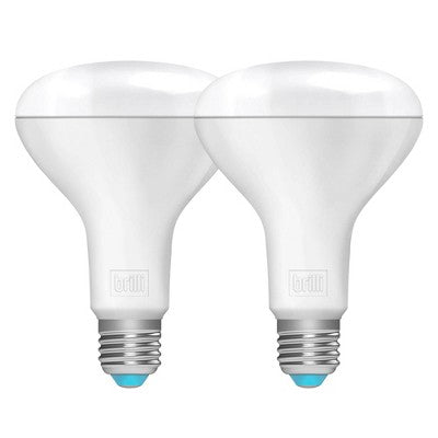 Brilli 2pk BR30 65W Charge Up Energy-Boosting Dimmable LED Flood Bulbs White