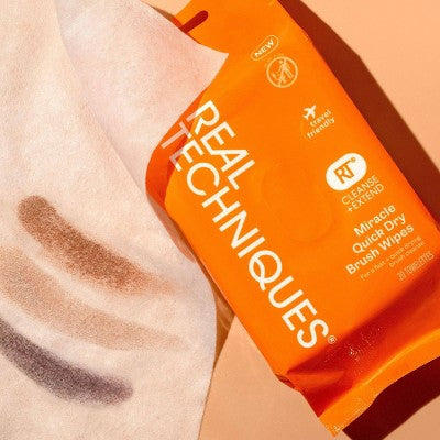 Real Techniques Miracle Quick Dry Brush Wipes - 20ct
