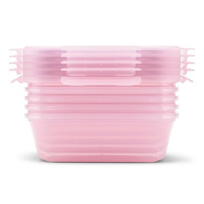 Ello 10pc Snap and Nest Meal Prep Food Storage Containers Pink