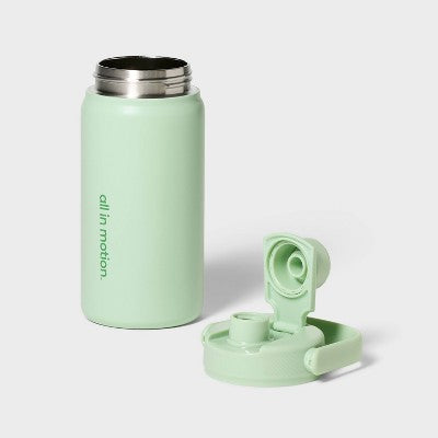 16fl oz Stainless Steel Water Bottle Green - All In Motion
