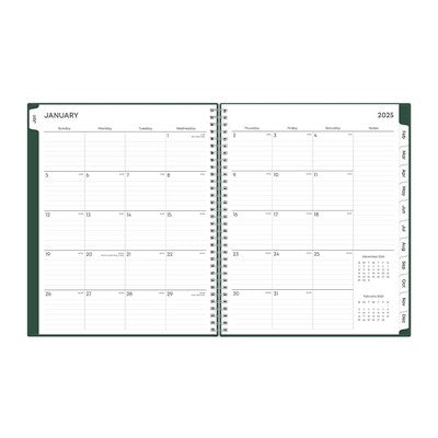 BlueSky 2025 Weekly/Monthly Planner 11.18"x9.37" Wirebound Deep Forest Green Arrows: Adult Stationery, Tabs, Paper