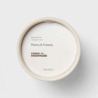 2 Wick Ceramic Jar Candle Peony and Freesia 13.5oz - Room Essentials