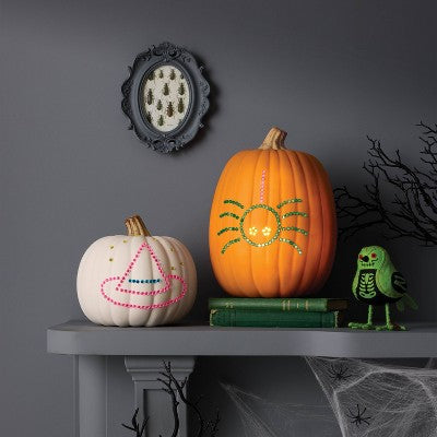 410pc Stick and Poke Light Up Peg Halloween Decorative Kit - Hyde and EEK! Boutique
