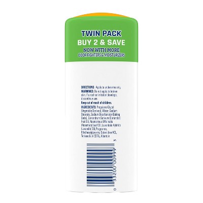 Arm & Hammer Essentials Solid Deodorant Fresh Wide Stick Twin Pack - 2.5oz/2ct