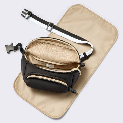 Faux Neoprene Diaper Sling - Black - Cloud Island