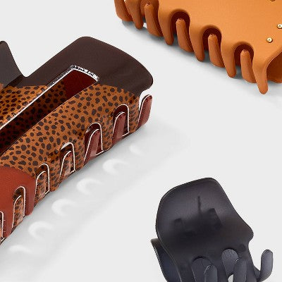 Variety Claw Hair Clip Set 3pc - Universal Thread Navy/Brown