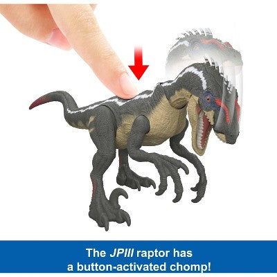 Jurassic World Jurassic Park I II and III Velociraptor Trilogy Set, 3 Action Figures with Attack