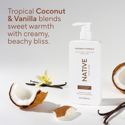 Native Coconut & Vanilla Moisturizing Shampoo for Men & Women - 16.5 fl oz