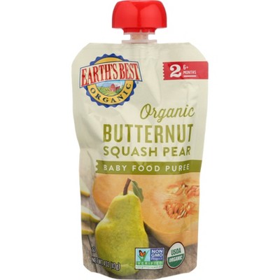 Earth's Best Organic Stage 2 Butternut Squash Pear Baby Food - 4oz