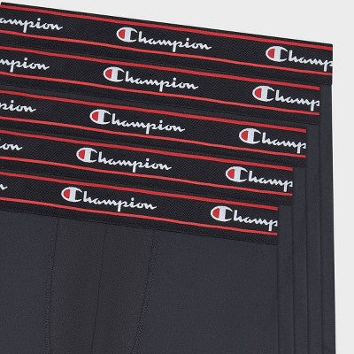 Champion Men's Active Performance 5pk Breathable Boxer Briefs - Black XL