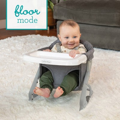 Infantino The Ultimate Travel Booster - Gray: Solid Pattern Plastic Seat, Safety Belt Feature, Max 30 lbs Capacity