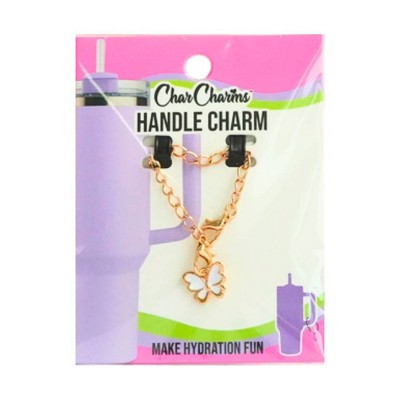 CharCharms Handle Charms Butterfly: Zinc Alloy Cup & Straw Charm for Water Bottle Accessories, Teen Drinkware Accessory