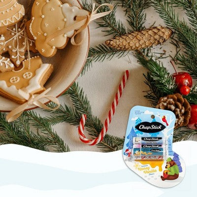 Chapstick Honey Nourish Lip Balm Treatments - Honey Vanilla/Candy Cane/Vanilla Icing/Cotton Candy - 4pk