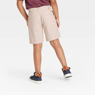 Boys' Flat Front 'Above The Knee' Chambray Shorts - Cat & Jack Beige 6