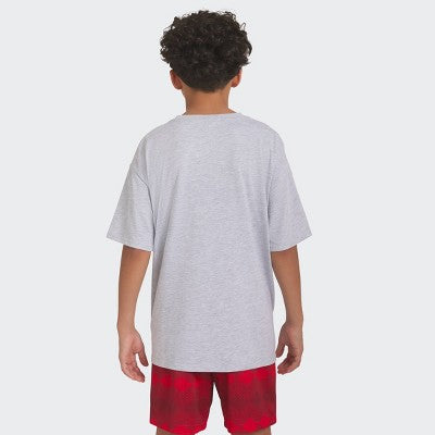 Champion Boys Oversized Mesh Panel T-Shirt Heathered Gray M 10/12