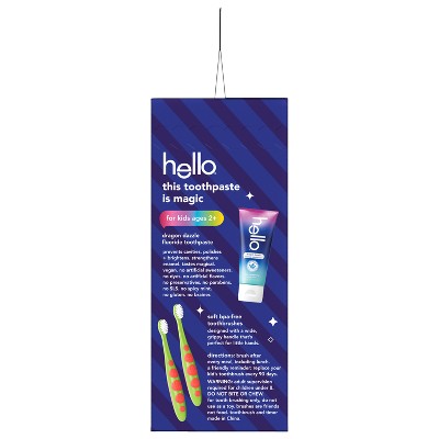 hello Kids' Holiday Stocking Stuffer, Toothbrush and Toothpaste Gift Set - 3ct