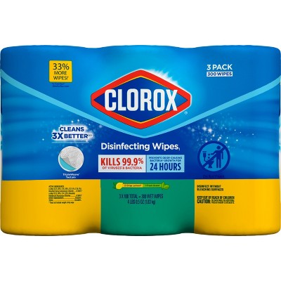 Clorox Disinfecting Wipes Value Pack Bleach Free Cleaning Wipes 100 Ct Pack of 3