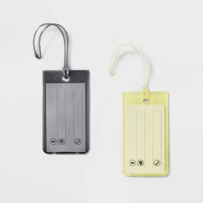 Jelly Luggage Tag - Open Story Lime Green/Gray: Solid TPU Travel Accessories
