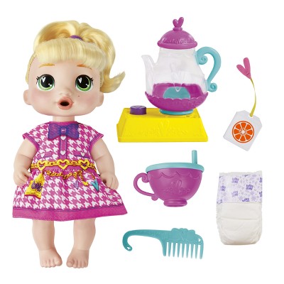 Baby Alive 13.5" Bubbly Tea Party Lala Baby Doll Blonde Hair